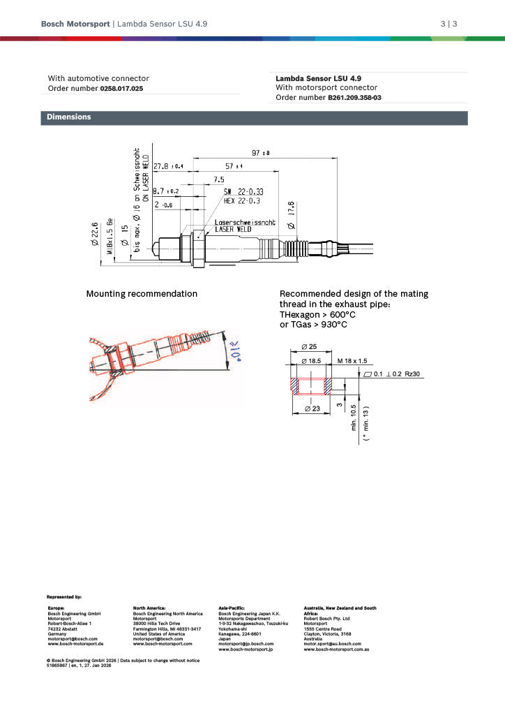 Bosch LSU 4.9 wideband lambda sensor