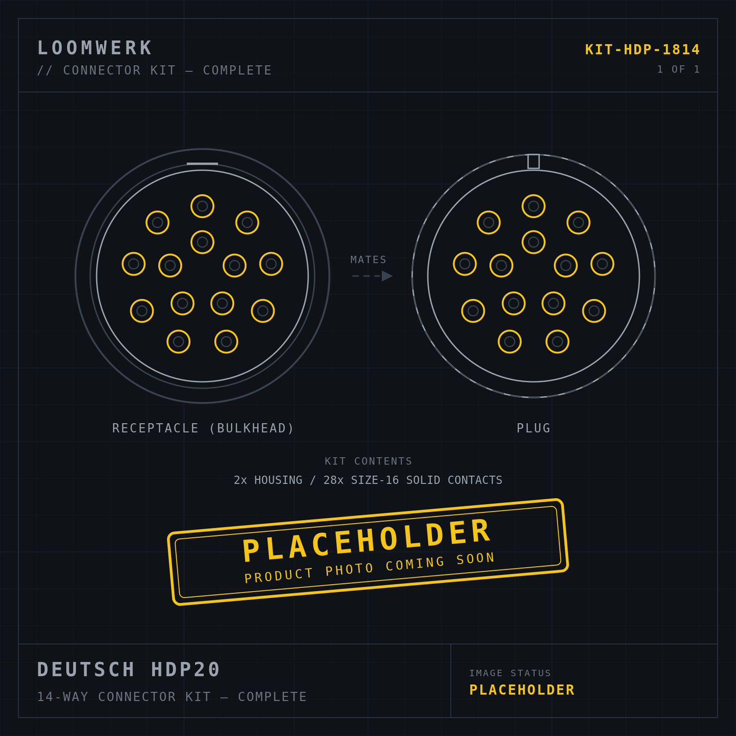 Deutsch HDP20 14-way connector kit placeholder