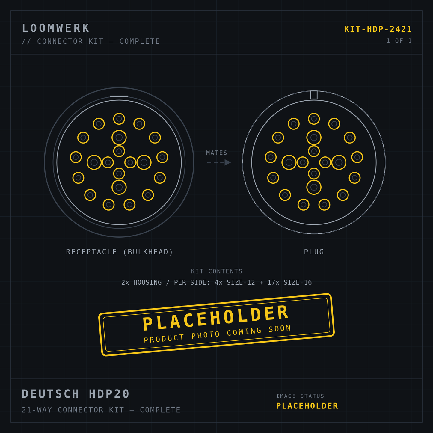 Deutsch HDP20 21-way connector kit placeholder