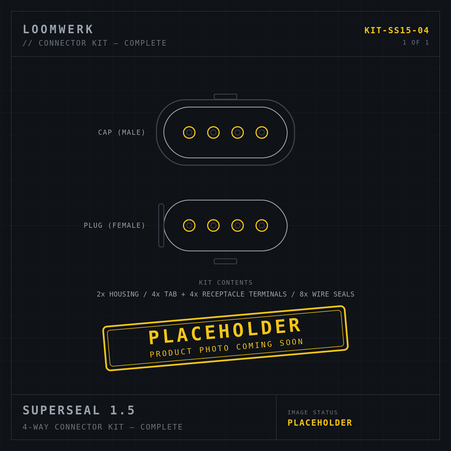 Superseal 1.5 4-way connector kit — placeholder image