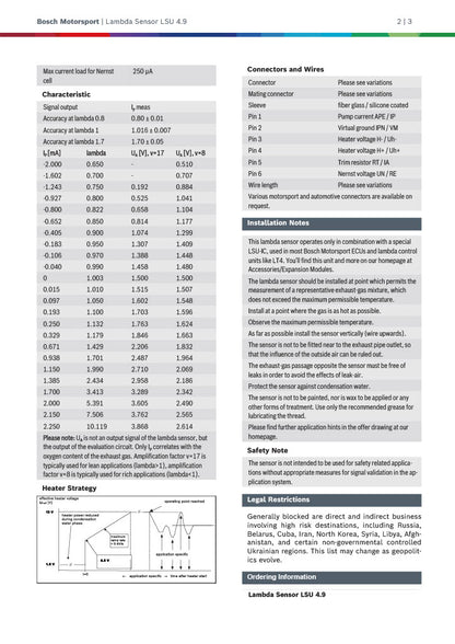 Bosch LSU 4.9 wideband lambda sensor