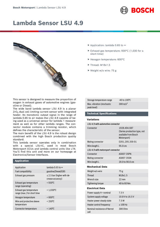 Bosch LSU 4.9 breedband-lambdasensor