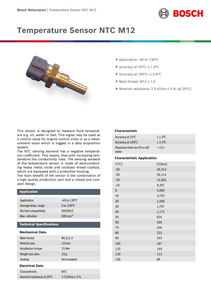 Bosch fluid temperature sensor M14×1.5
