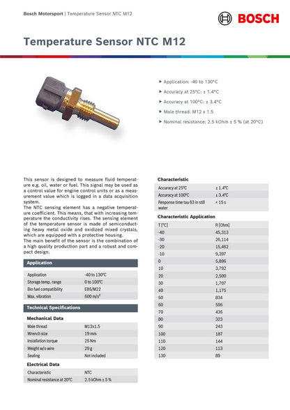 Bosch fluid temperature sensor M12×1.5