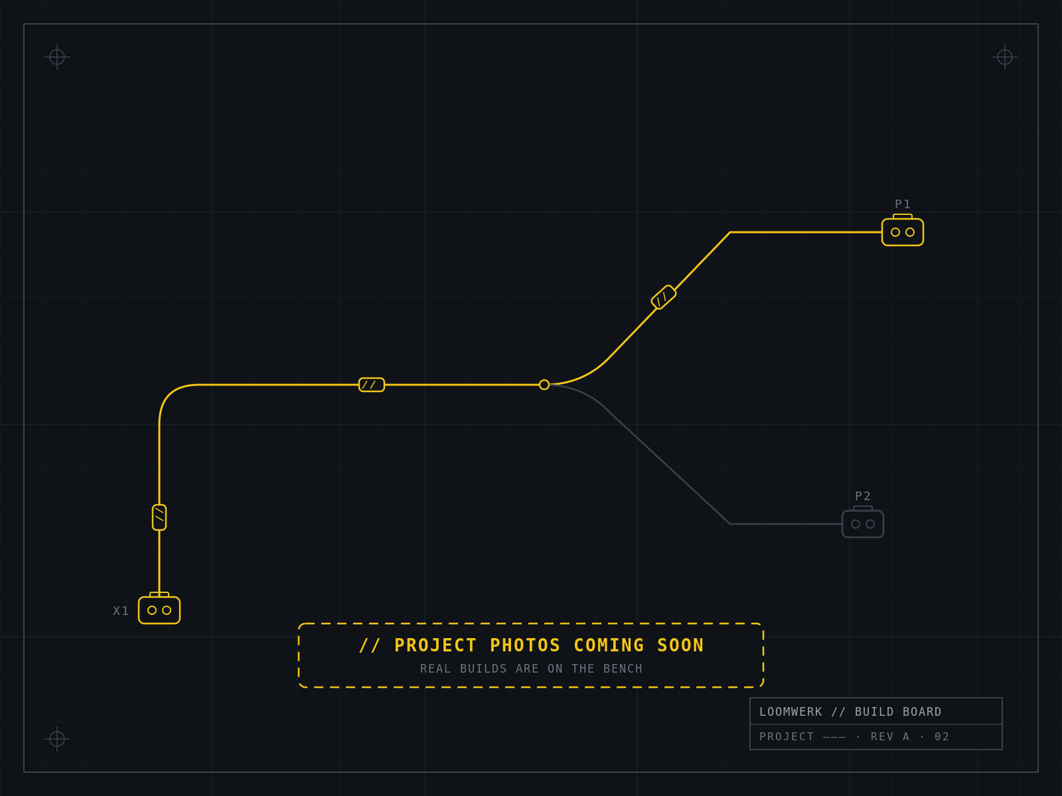 Loom build board drawing — project photos coming soon