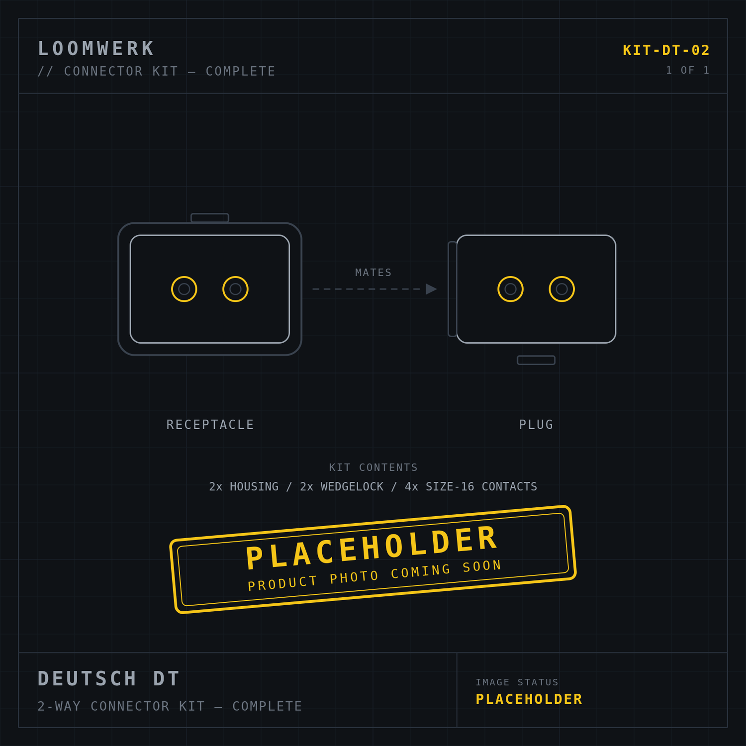 Deutsch DT 2-way connector kit — placeholder image