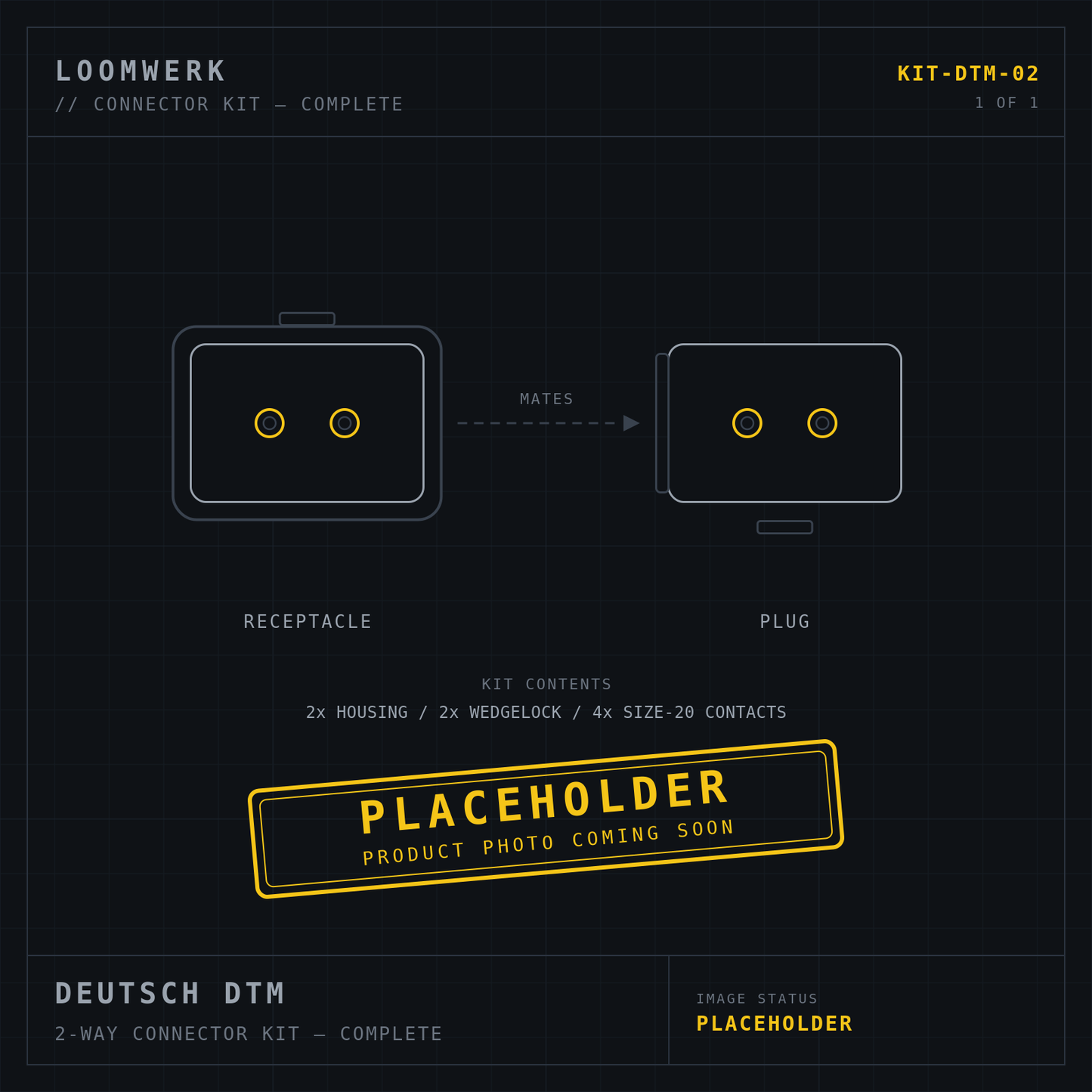 Deutsch DTM 2-way connector kit — placeholder image