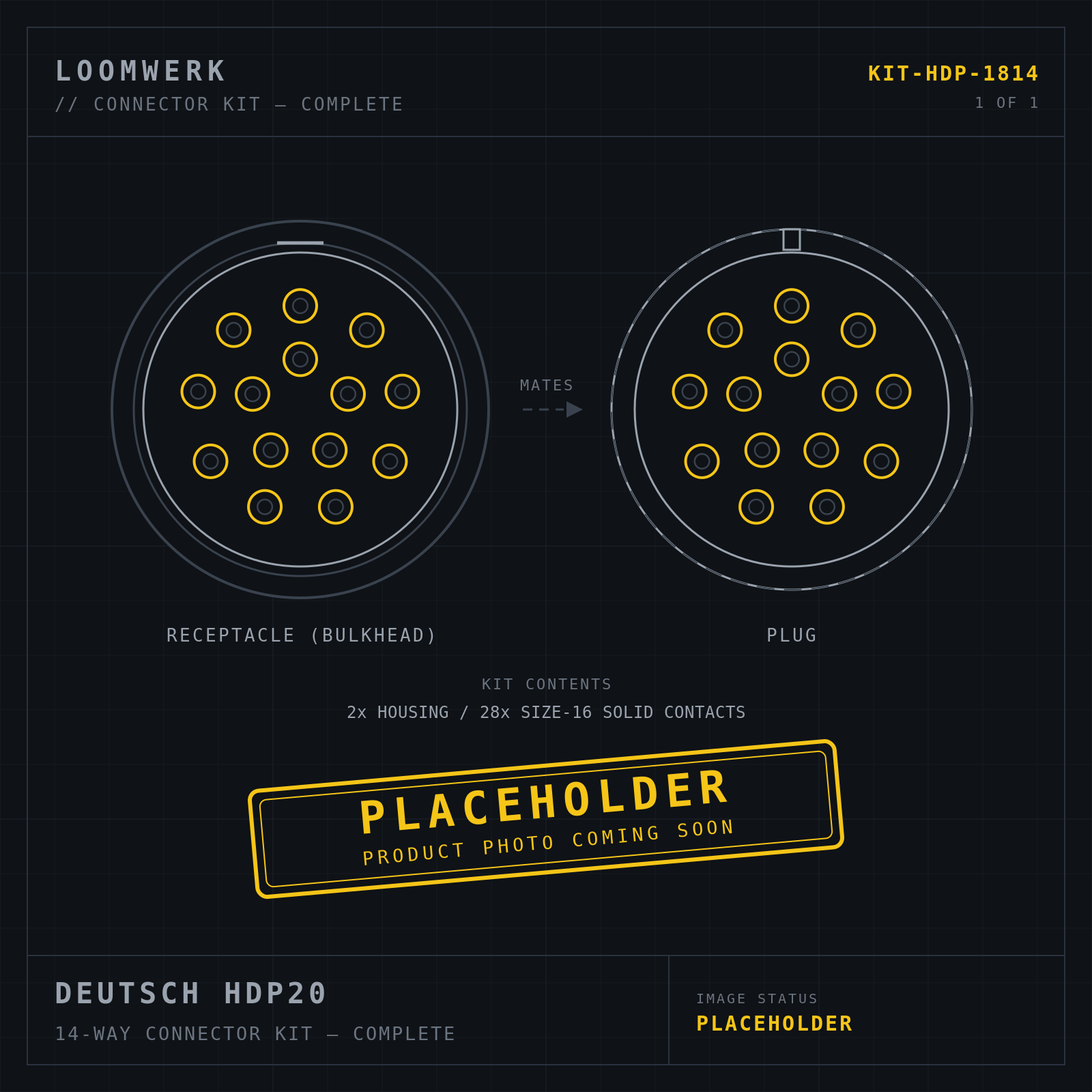 Deutsch HDP20 14-way connector kit placeholder