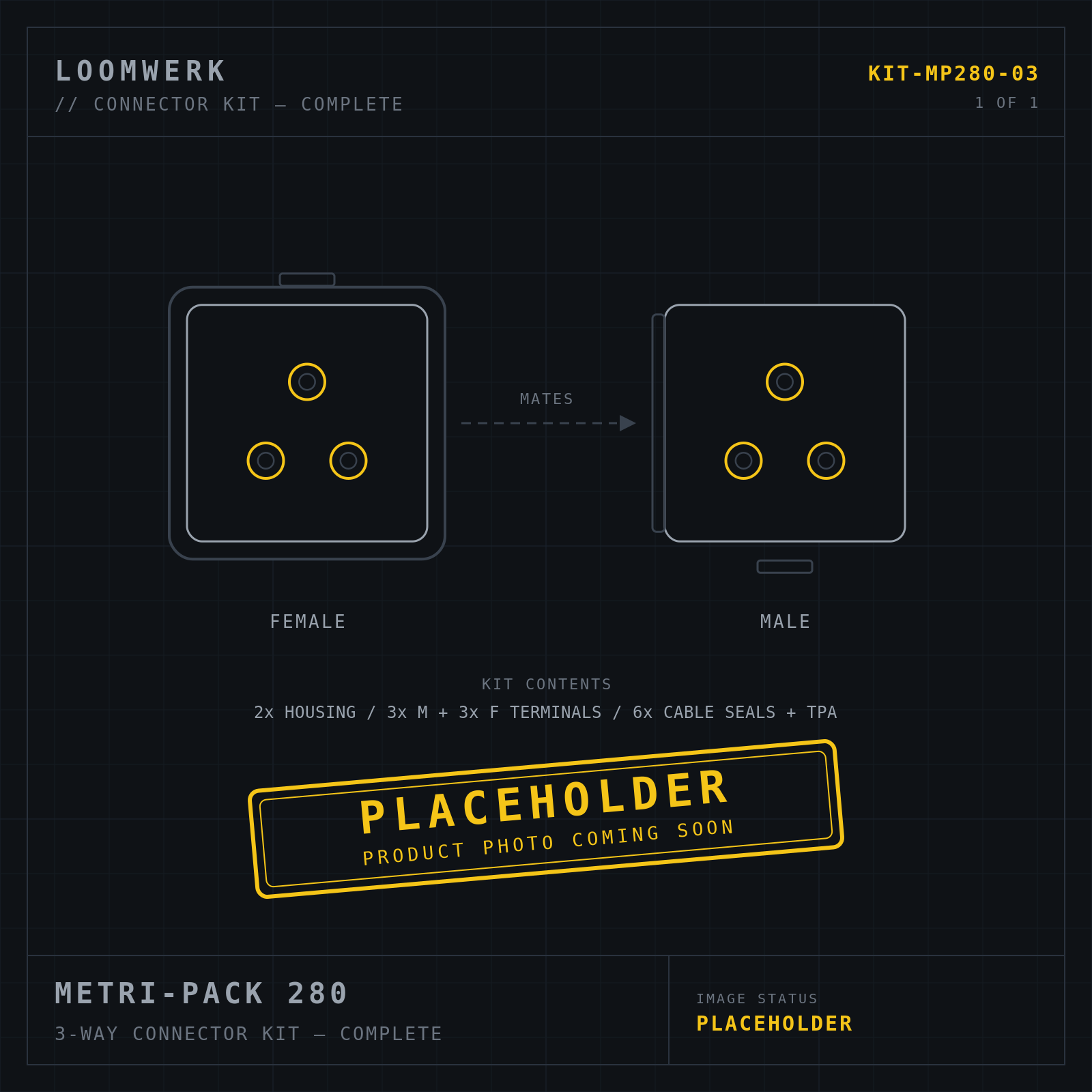 Metri-Pack 280 3-pin connector kit — placeholder image