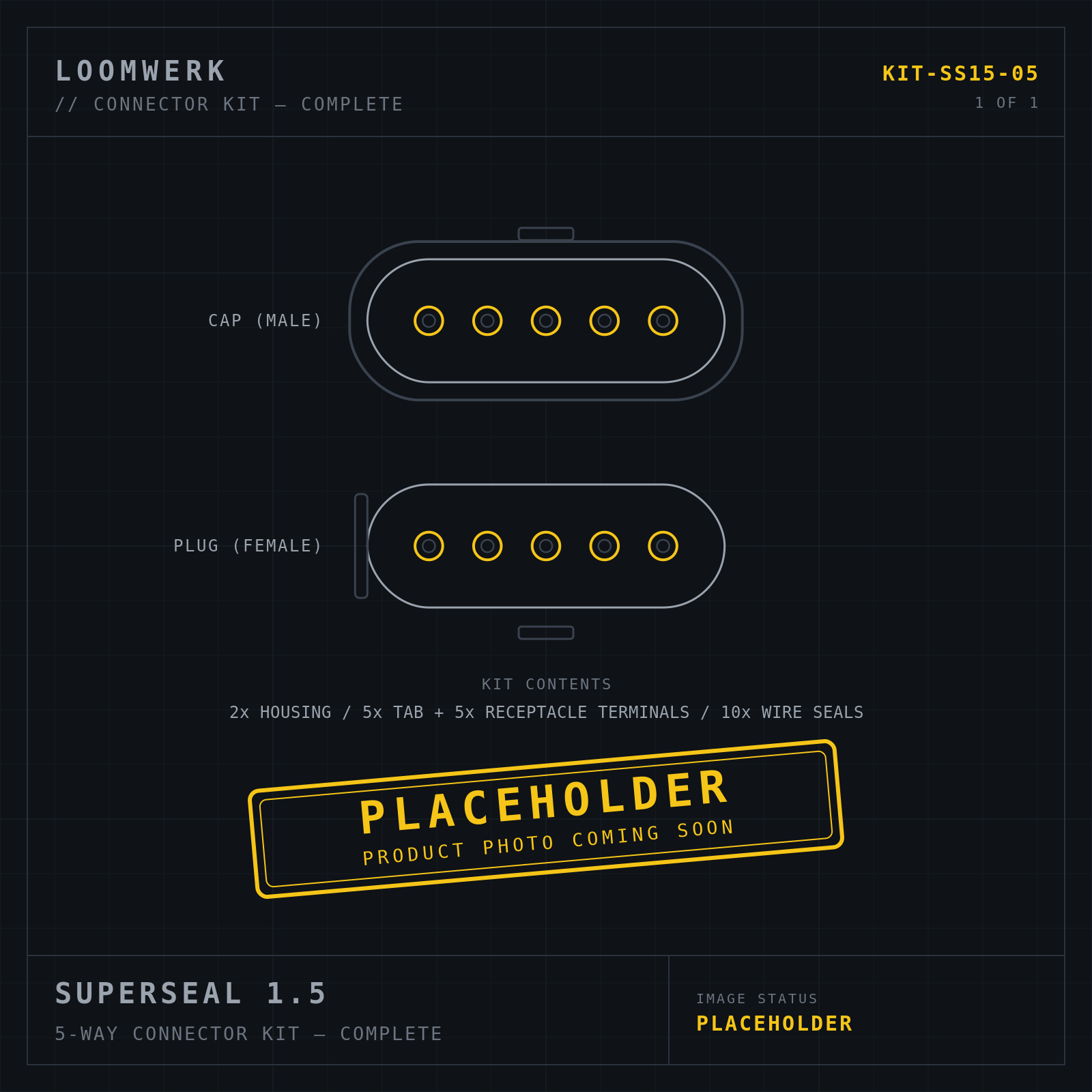 Superseal 1.5 5-way connector kit — placeholder image